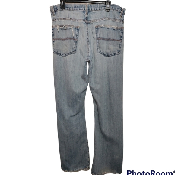 X2 Denim Laboratory #M42 boot cut destructed & distressed jeans mens size 36/34 - Picture 2 of 15